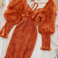 Floral bubble sleeve hip dress