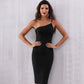 One-shoulder strap dress female