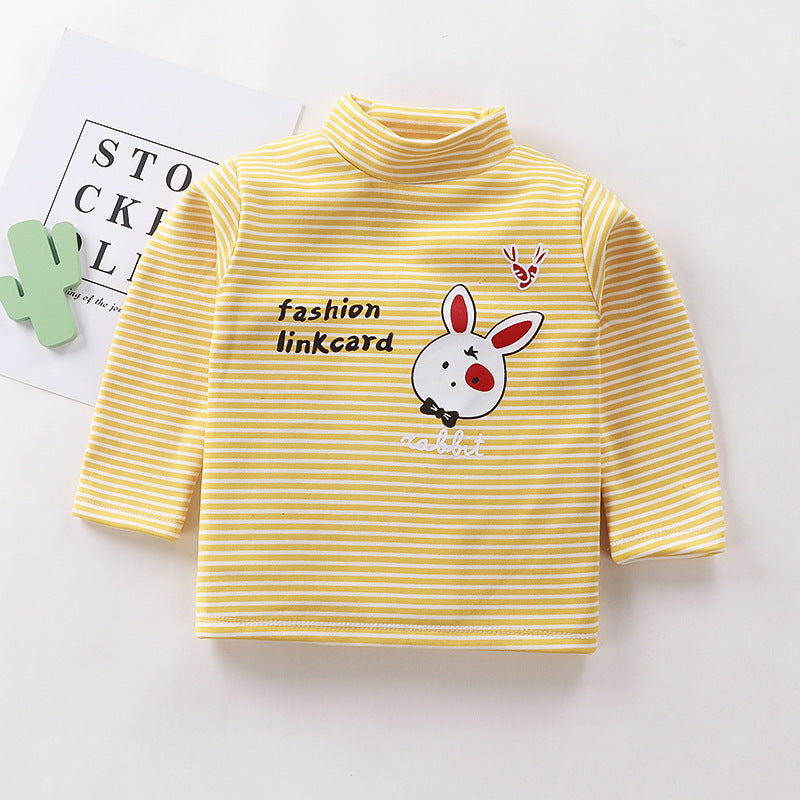 Plus fleece long sleeve high neck t-shirt