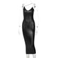 Leather suspender dress