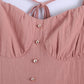 Square Neck Lantern Sleeve Jumpsuit Loose Versatile Shorts