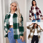 Women's Autumn And Winter Loose Lapel Long-sleeved Plaid Shirt Coat