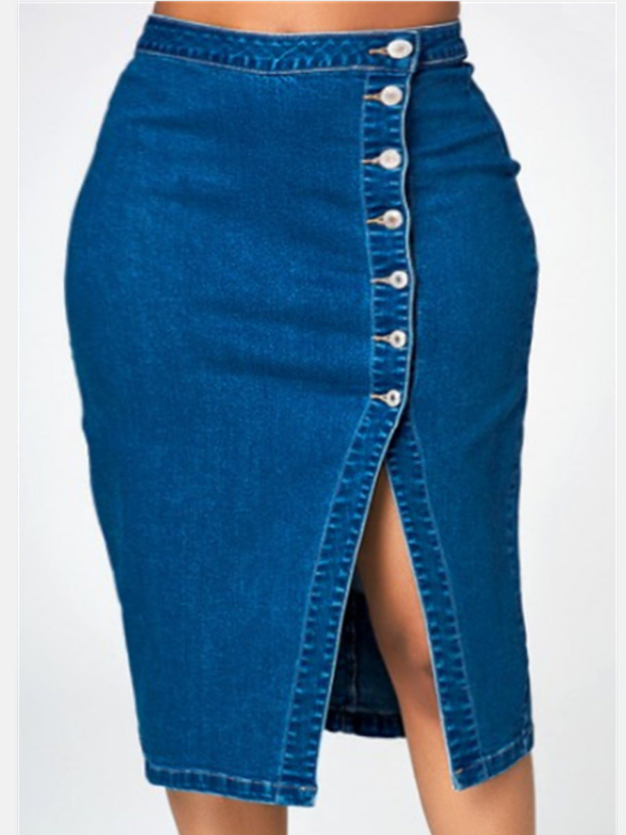Oversized denim skirt