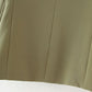 Buttonless Hem Sleeve Suit Coat Solid Casual Pants Suit