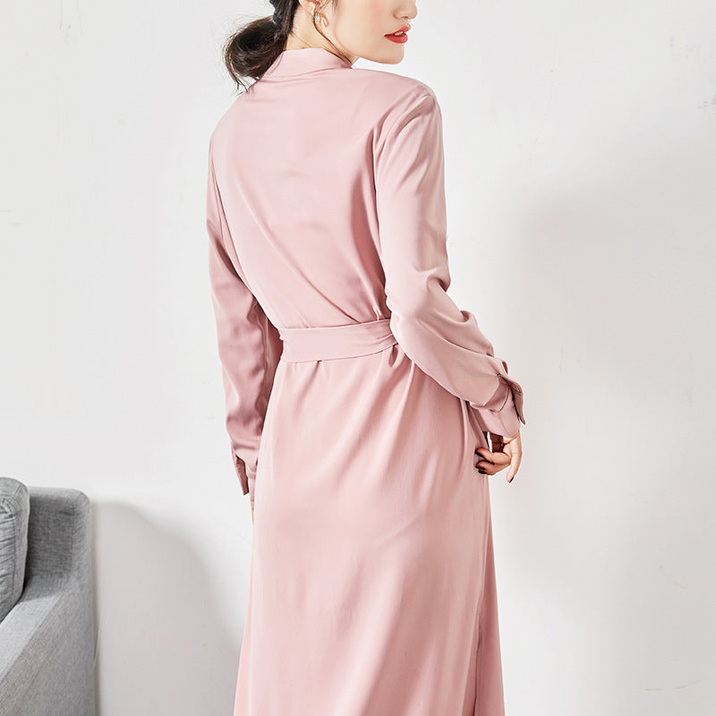Women's girdle shirt skirt side slit dress
