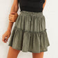 Printed pleated polka dot skirt