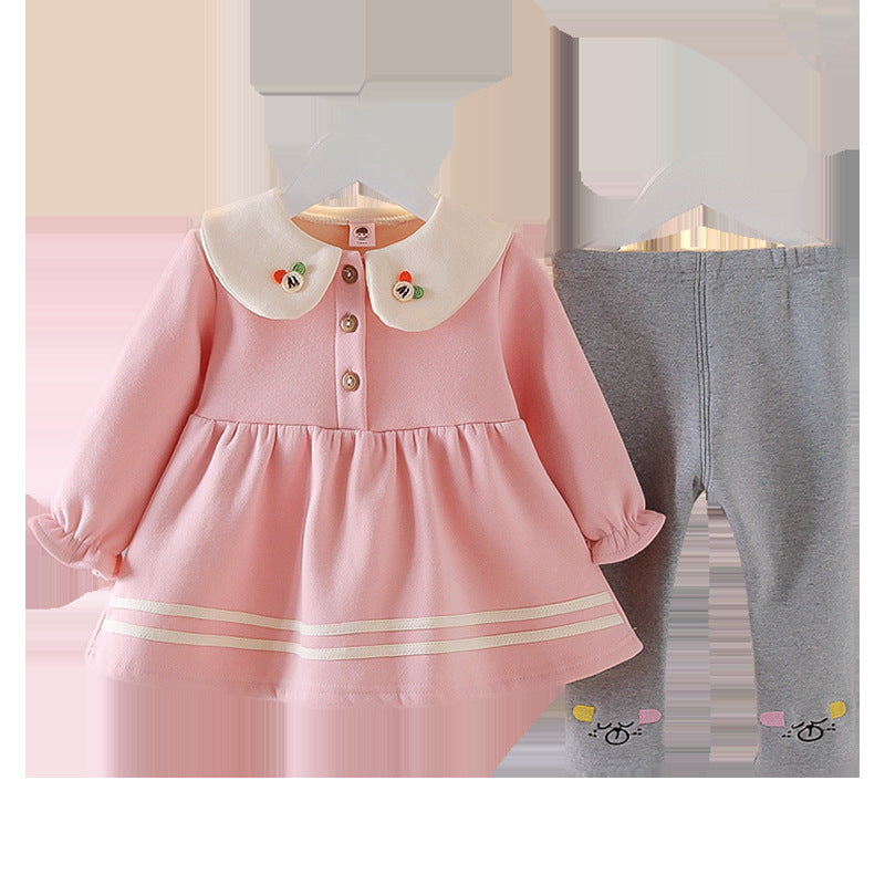 Cute plus velvet girl suit