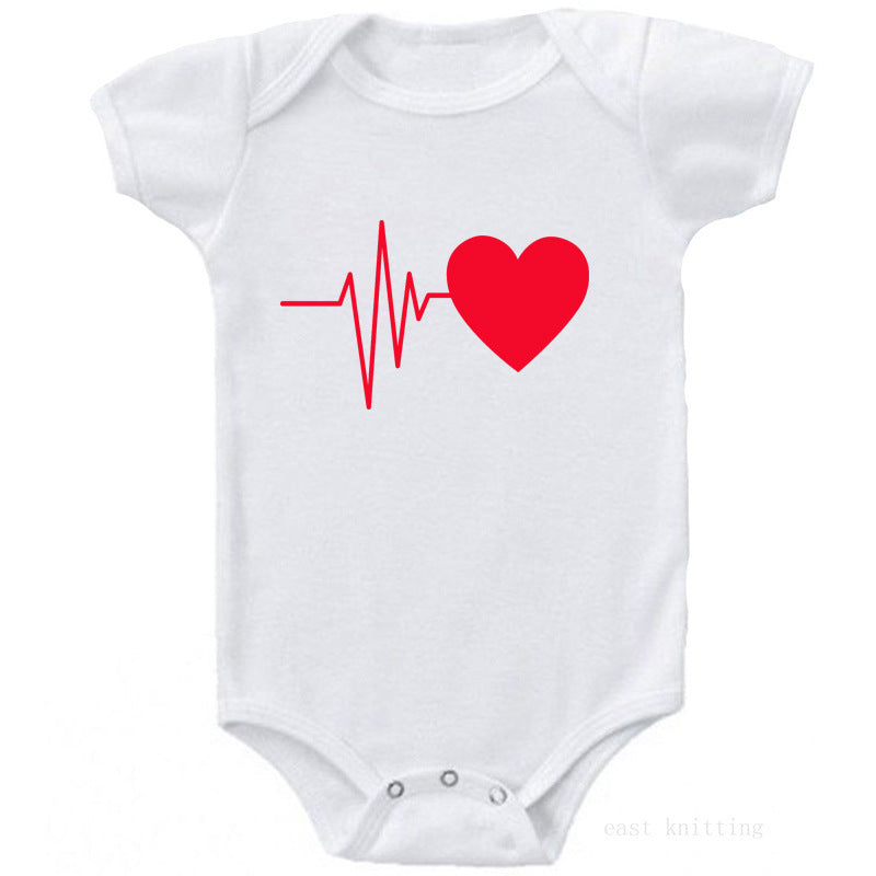 Cute heartbeat short sleeve T-shirt