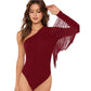 Women's Tassel Trim Shoulder Jumpsuit