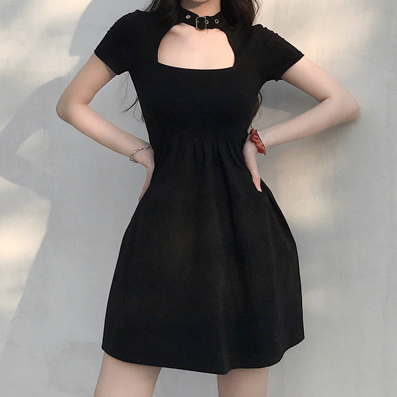 Split short sleeve slim fit and Hip Wrap Dress