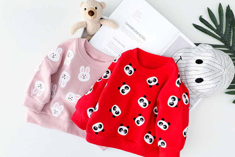 Ensemble deux pièces pour enfant, haut et pantalon imprimé dessin animé, automne