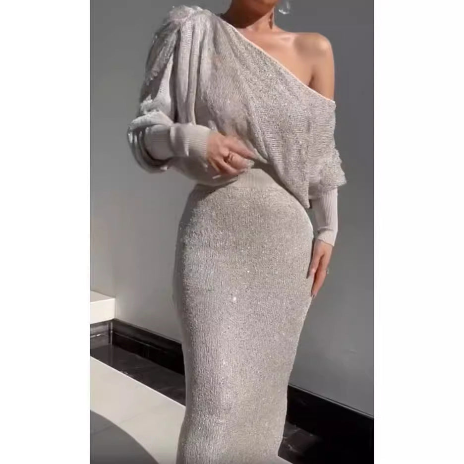 Fashionable Figure-hugging Off-the-shoulder Sexy Women's Dress