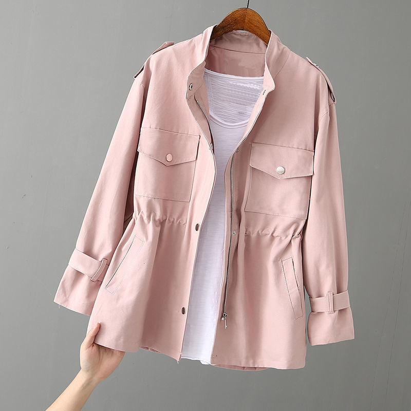 Trench coat with waist