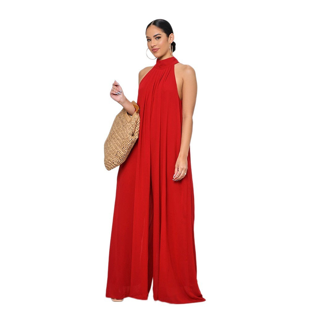 Combinaison ample en mousseline de soie pour femme
