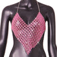 Fashion Backless Gem Stitching Vest