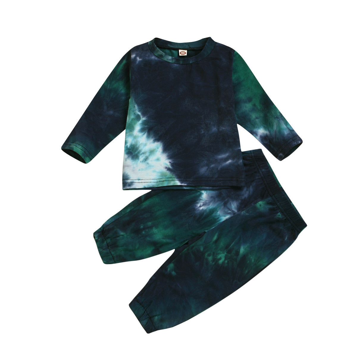 Costume deux pièces tie-dye à manches longues pour le printemps et l'automne