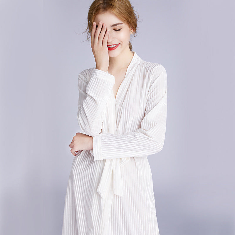 Ladies' long sleeved velvet gown