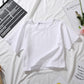 T-shirt court blanc à haut court