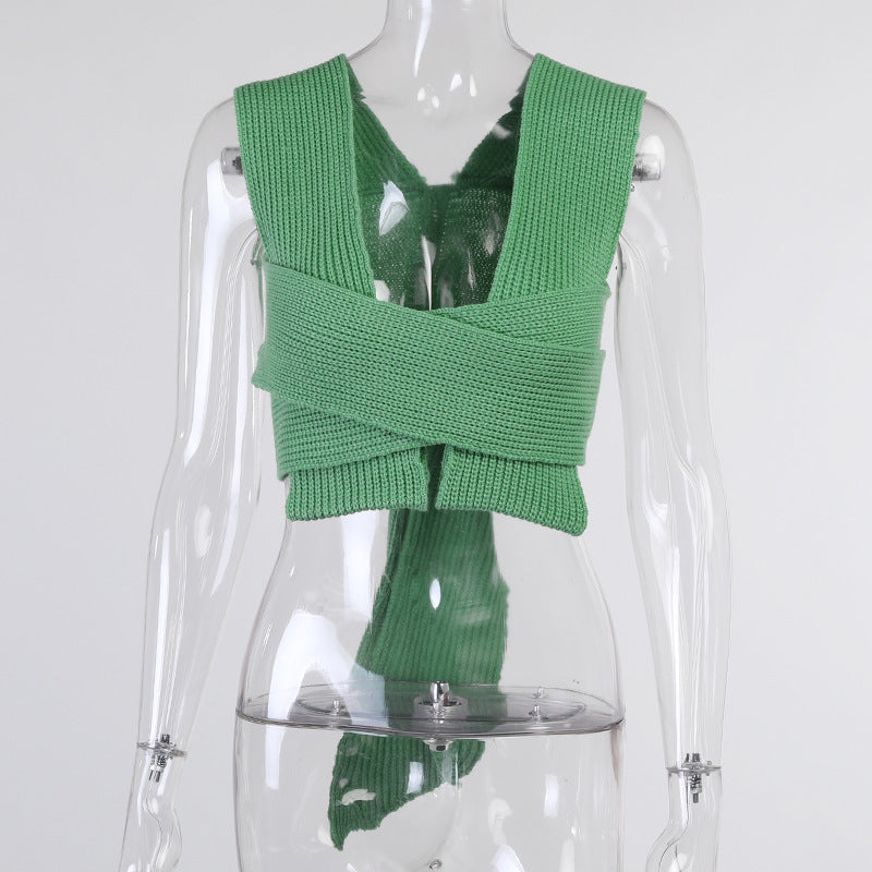 Fashion Cross-Personal Base Wool Knitted Vest