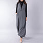 Salopette en laine grande taille, combinaison ample en tweed