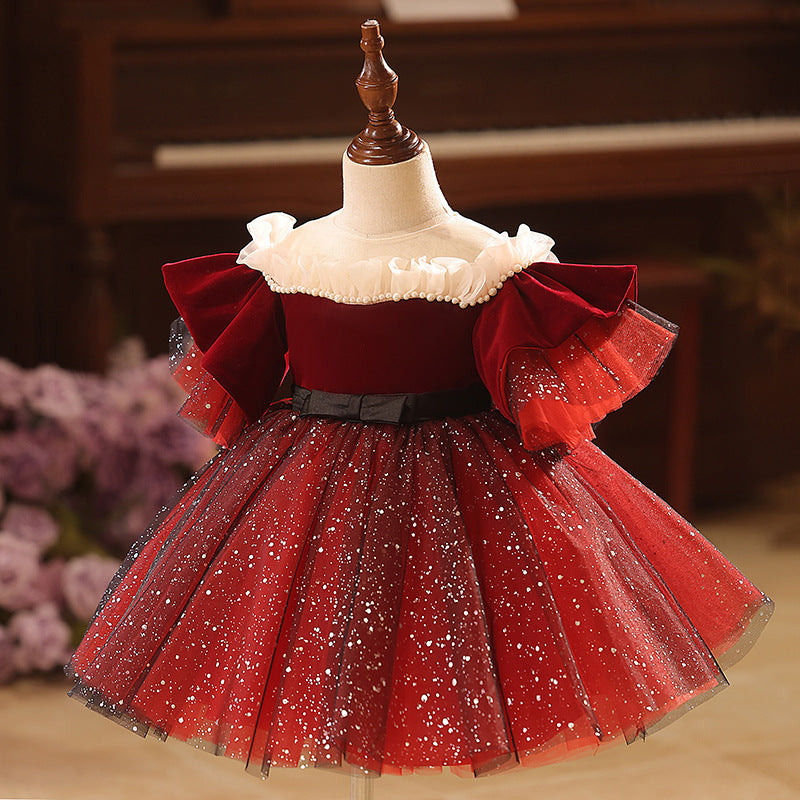 New Children's Dress Princess Dress Piano Host's Dress