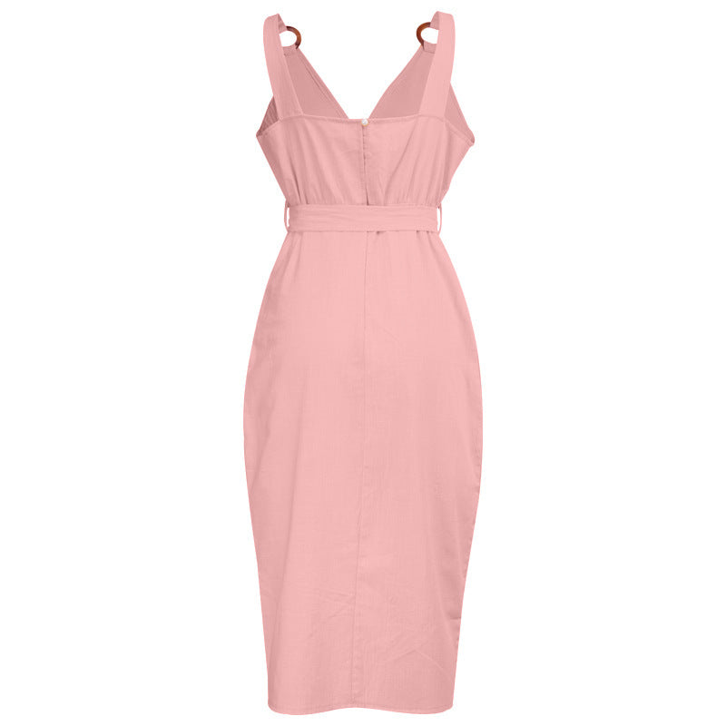 Solid color sleeveless dress