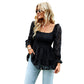 Square Collar Long Upper Outer Garment All-match Top Shirt For Women