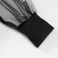 Puff Sleeve Stitching Long-sleeved Slim Fit One-piece High Waist Jumpsuit