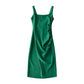 U-neck Stretchy Figure-flattering Slip Dress