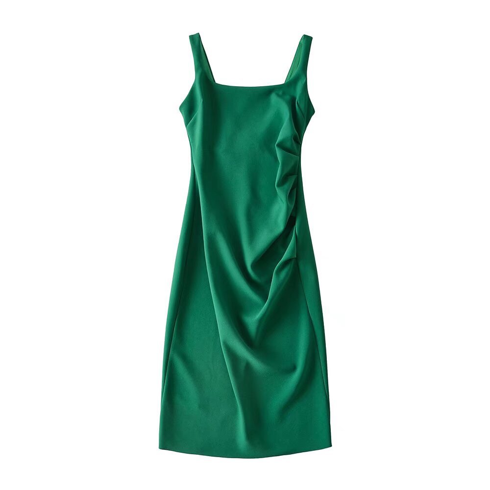 U-neck Stretchy Figure-flattering Slip Dress