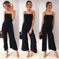 suspenders wrapped chest zipper jumpsuit women