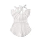 Girls' Sling Jumpsuit Ins Solid Color Lace One-shoulder Jumpsuit