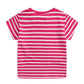 T-shirt d'été à manches courtes pour fille avec motif dinosaure brodé 