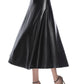PU Skirt Long Skirt High Waist Skirt