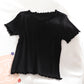 Summer Thin Elastic Pit Strip Half-Sleeved Top Pink Girl
