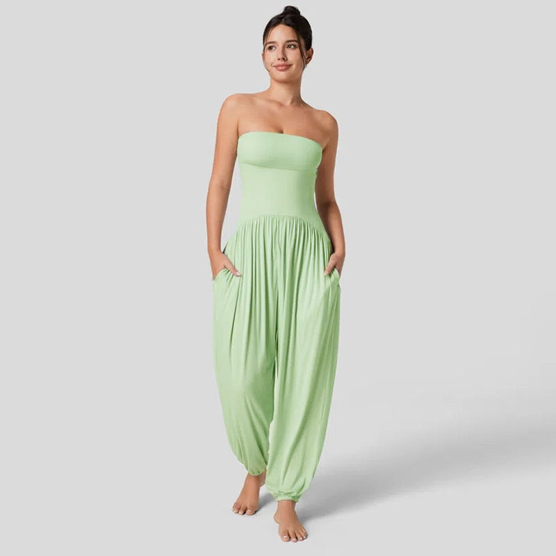 Summer Solid-color Casual Jumpsuit