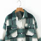 Loose check shirt with chest pocket