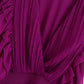 Vintage Women Purple Long Dress Summer Fashion Ladies Elegant Pleated Chiffon Dresses Female Cute Ruffles Dress Girls Chic