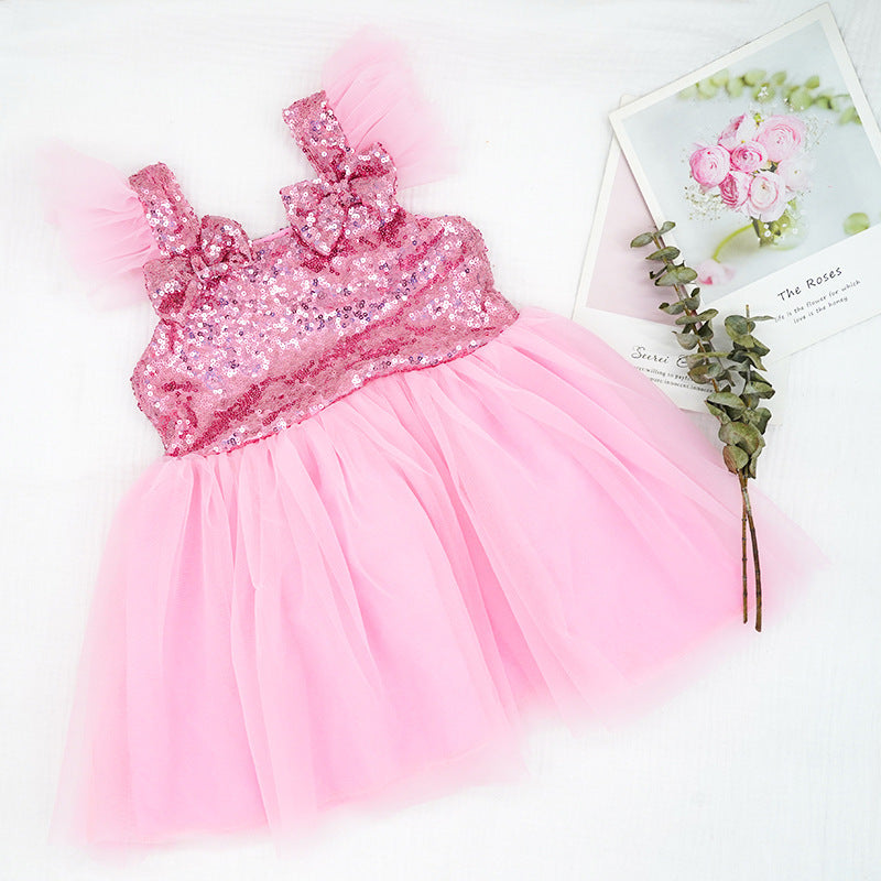 Children's Sequined Princess Sling Tulle Tutu Dress