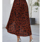 Ruffled Printed Irregular Swing Skirt