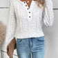 Summer Solid Color Long Sleeve Hollowed Leisure Shirt