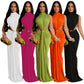 Robe-jupe sexy sans manches fendue sur le côté, couleur unie, tendance