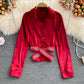 High Waist Short Cropped Navel Shirt With Fashionable Design