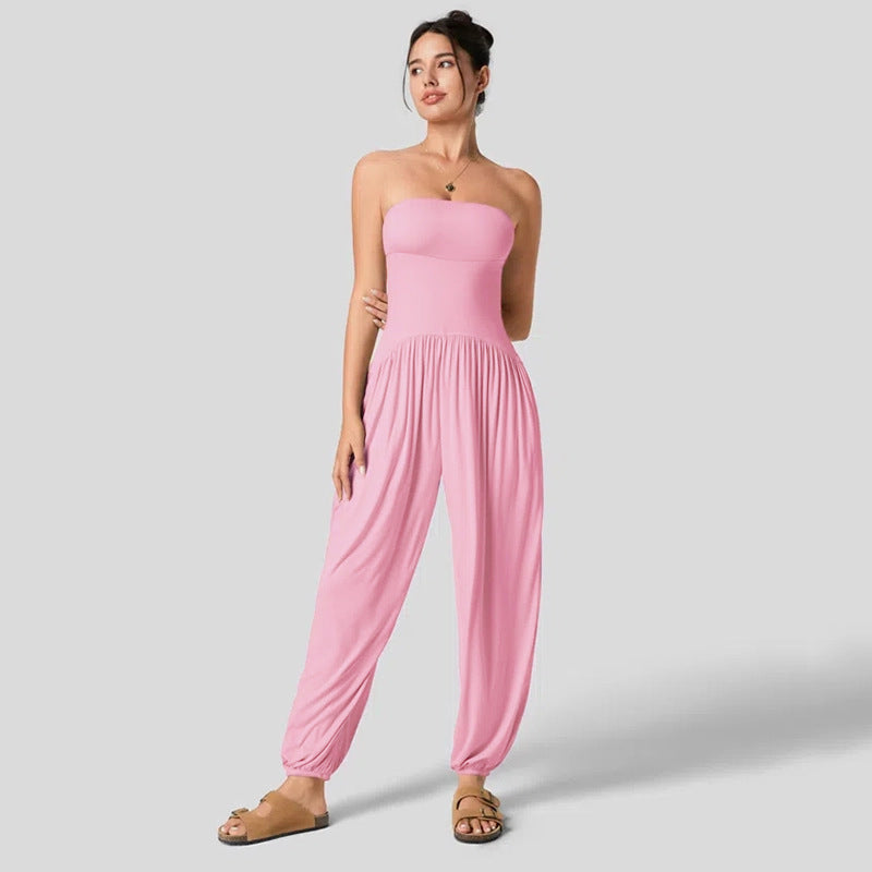 Summer Solid-color Casual Jumpsuit