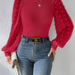 Tricots pour femmes, col rond, coutures, manches longues