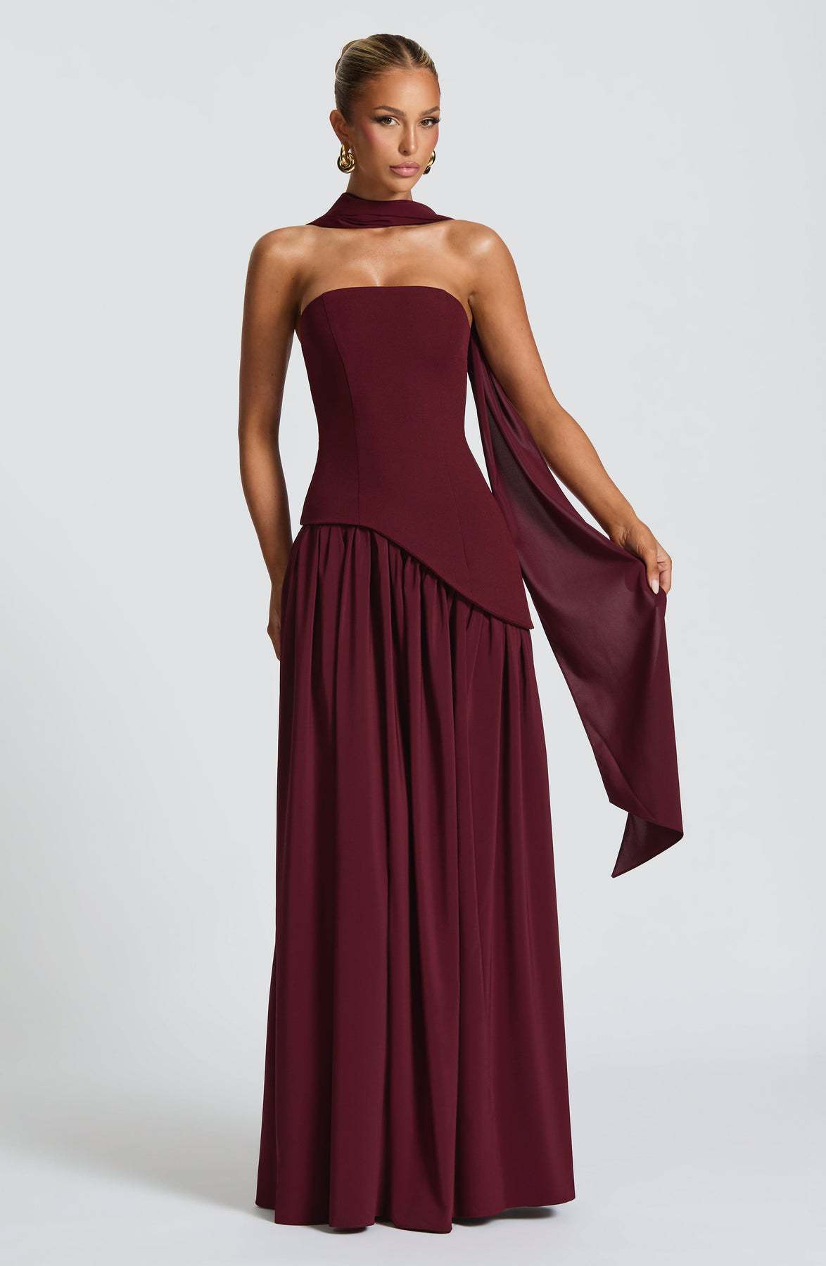 Fashion Backless Tube Top Color Split Dress