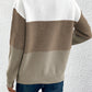 Pullover Knitted Sweater Fashion Round Neck Splicing Knitwear Loose Top Women's Clothing