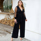 fat lady jumpsuit Deep V women overalls
