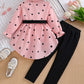 Girls' Fashion Long Shirt Including Belt Leggings Suit