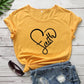 Love print t-shirt round neck short sleeve casual top